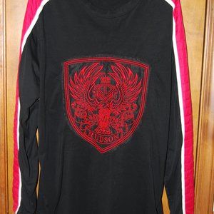 Hudson Outerwear Black Red Mens size Large Shirt Embroidered Eagle